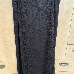 DKNY Black lace long skirt